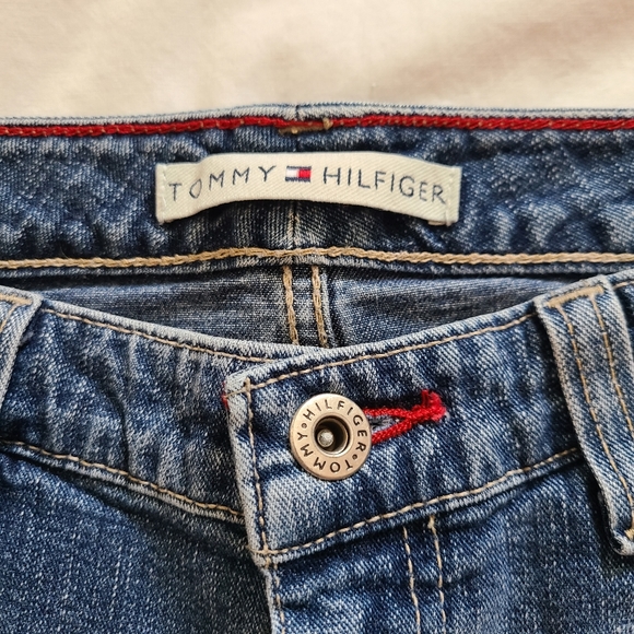 ❤️VGUC Tommy Hilfiger Medium Blue Wash y2k Slit Ankle Straight Leg Denim Jeans 8 - Picture 12 of 15